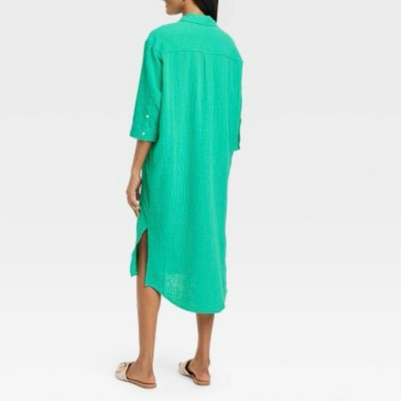 Women's 3/4 Sleeve Midi Shirtdress - Universal Thread - Picture 3 of 4